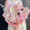 BBJ WRAPS Korean Cotton Wrapping Flower Paper Non-woven Waterproof Floral Bouquet Wraps Packaging Tissue Paper for Florist Supplies, 22.8x22.8 Inch - 15 Sheets (Deep Pink) view 4