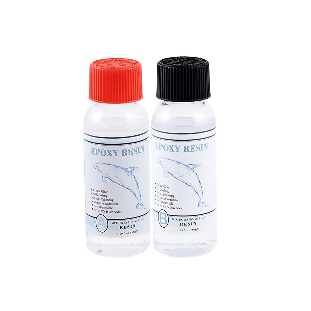 AGCFABS 1Set Transparent Crystal Clear Epoxy Resin Epoxy AB Crystal Glue High Adhesive Solvent Resistance Antiyellow Jewelry Making Tool (A500ml-B500ml)