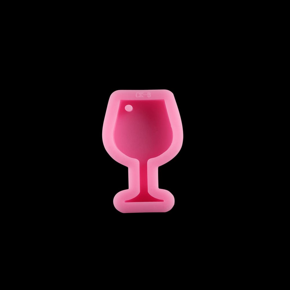 AGCFABS Silicone Casting Epoxy Mold for DIY Resin Pendant Hollow Cat Paw Keychain Jewelry Tools UV Epoxy Handmade Craft Making Mould (Wine Glass)