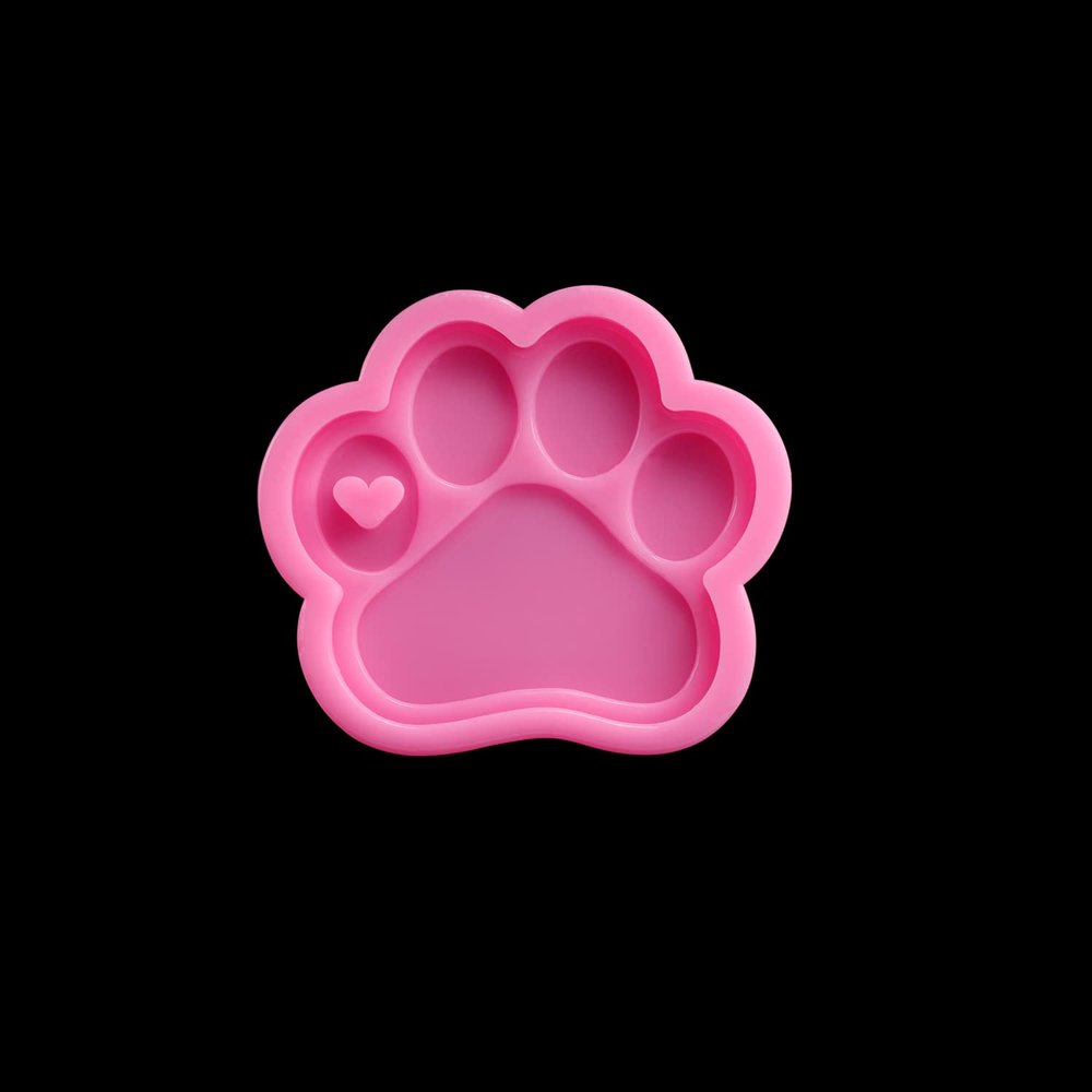 AGCFABS Silicone Casting Epoxy Mold for DIY Resin Pendant Hollow Cat Paw Keychain Jewelry Tools UV Epoxy Handmade Craft Making Mould (PK Bear Paw)