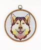 Siberian Husky K1255 Counted Cross Stitch KIT#3. Threads, Needles, Fabric, Embroidery Hoop and Printed Color Pattern Inside. Embroidery Pattern view 1
