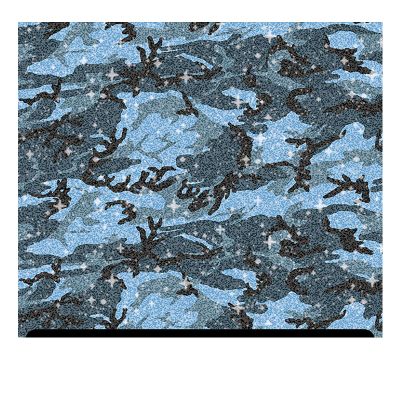 Camouflage Patterned Glitter HTV (13.33" x 36") - Camouflage Blue