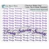 Weekly Planner Stickers/Days of Week / 15 Weeks DIY Calendar/Mini Transparent Weekly/Essential Productivity Life Planner Stickers/Bullet Bujo Journal/Appointments (Plum) view 1