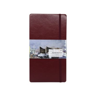 Etchr Watercolor Sketchbook Accordion 5x8in - 100% Cotton Watercolor Paper Journal - Hot Press Watercolor Paper - Use for Watercolor Gouache Mixed Media or to Sketch - Sketchbook for Watercolor