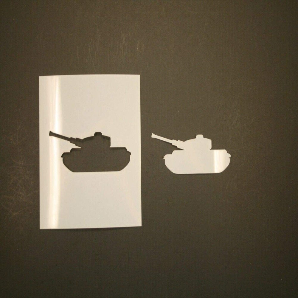 12" Tank Reusable (SRAL) Mylar Stencil - Art Supplies