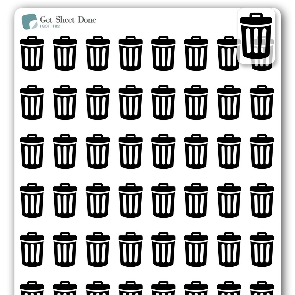 Trash Planner Stickers Kid Chores List Rewad Parent Productivity Reminders