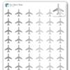Trip Planner Sticker / 54 Gold Metallic Foil Transparent Vinyl (1/2) / Vacation Travel Plane Airplane/Essential Productivity Life Planner/Bujo Bullet Journaling (1 Sheet, Silver Foil) view 1