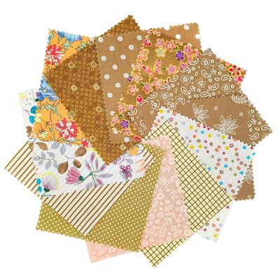 iNee Charm Packs for Quilting 5 inch, Precut Cotton Quilting Fabric Bundle, 48-5" Charm Squares, Light Coffee