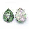 Fashewelry 50pcs Teardrop Natural Ruby in Zoisite Stone Cabochons Flatback Cameo Healing Gemstone Bead Pieces No Hole 13-14x9-10mm for Bezel Pendant Necklace Bracelet Ring Earring Craft view 2