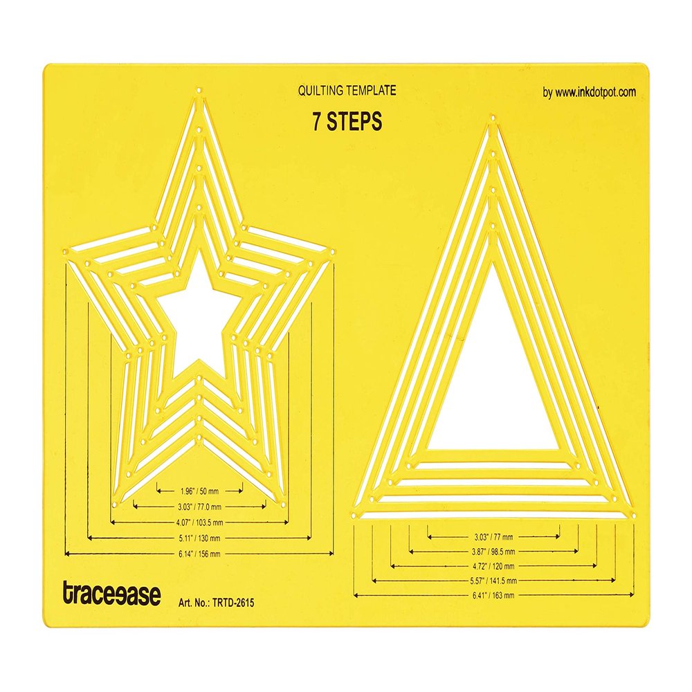 Traceease Quilting Template Stencils DIY Sewing Machine Quilt Ruler Quilting Tools, Star & Triangle