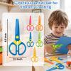 LovesTown Kids Scissors, 5PCS Blunt Tip Toddlers Training Safety Scissor, Anti-Pinch Design, Hand-Eye Coordination Development, Playdough Tools Paper Cutting Activity, DIY Craft Supplies view 2