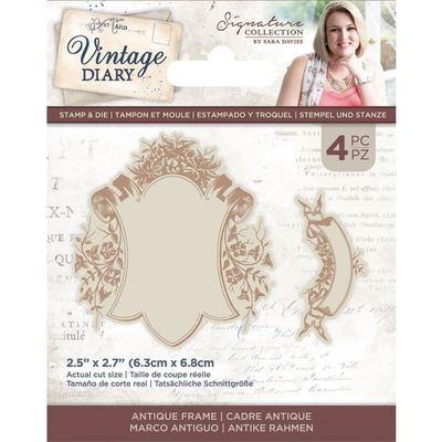 Crafter's Companion VNTG Diary Stamp/DIE Antq, Antique Frame