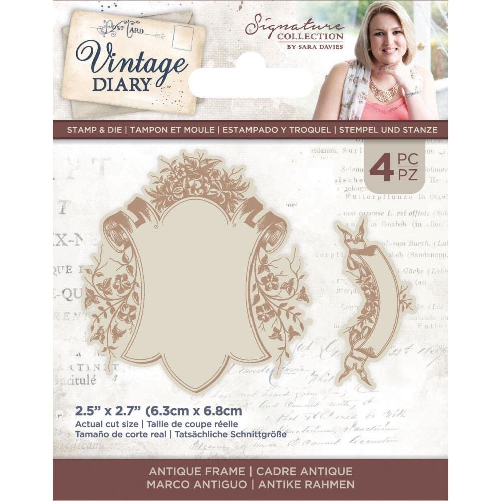 Crafter's Companion VNTG Diary Stamp/DIE Antq, Antique Frame