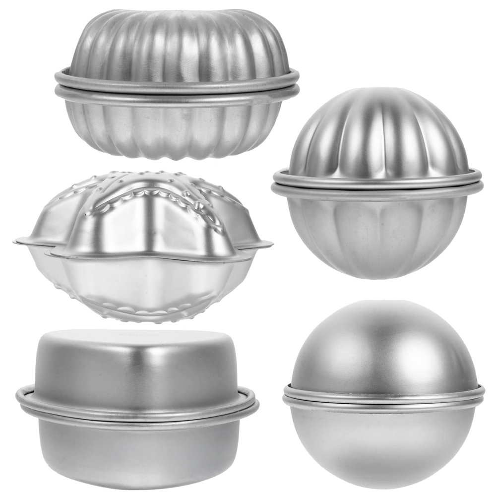 EXCEART 10pcs Salt Molds Aluminum Alloy Tool for Handmade Soaps Cakes Chocolates and Crafts Unique Shapes Scallop Heart Petal Half