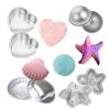 EXCEART 10pcs Salt Molds Aluminum Alloy Tool for Handmade Soaps Cakes Chocolates and Crafts Unique Shapes Scallop Heart Petal Half view 3