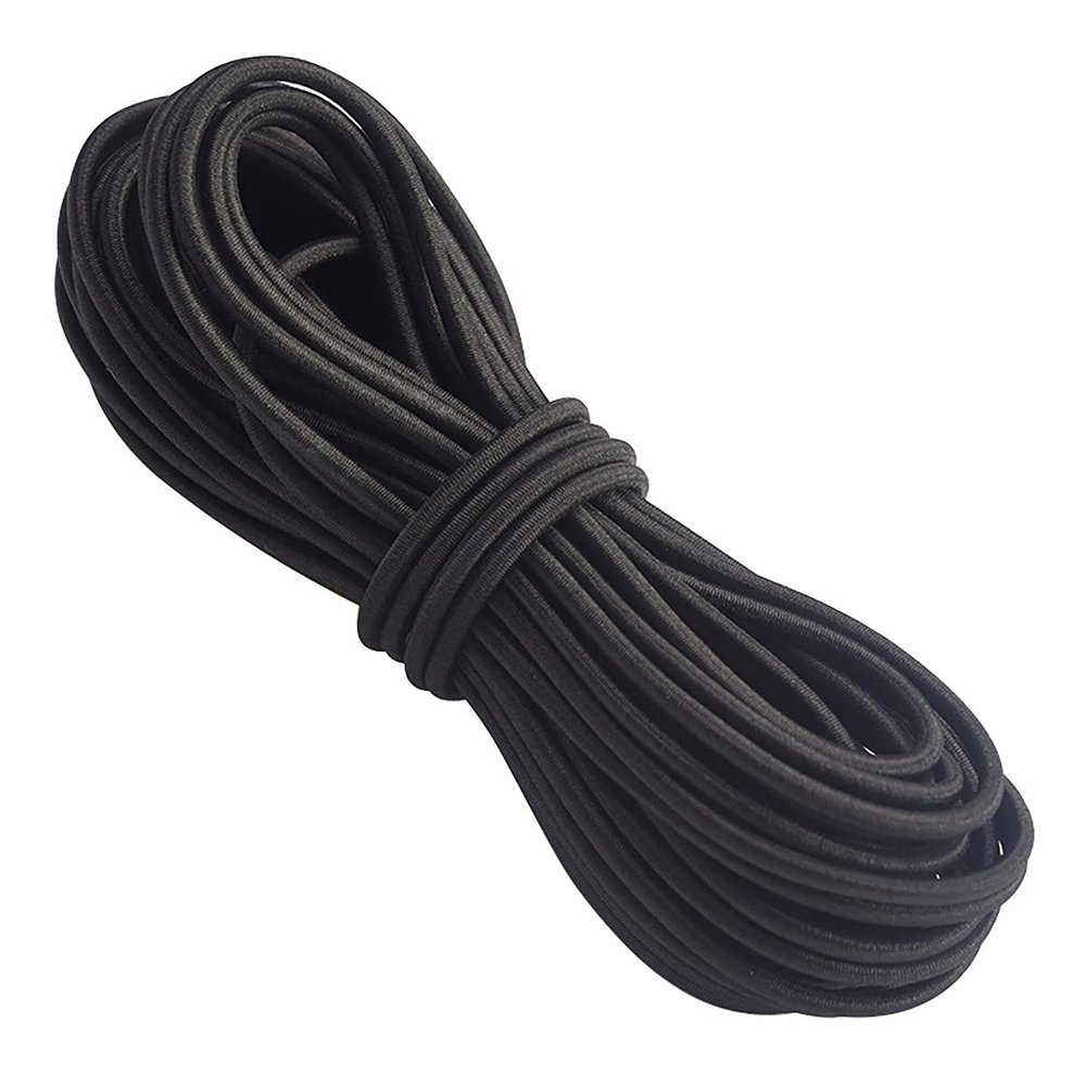 homeemoh 100 Meters(109.36 Yards) Round Elastic Band, 0.16 inch(4 mm) Bungee Cord Shock Cords Stretch String Rope for Jewelry Making DIY Crafts Bracelet Necklace Beads Outdoor Projects,Black
