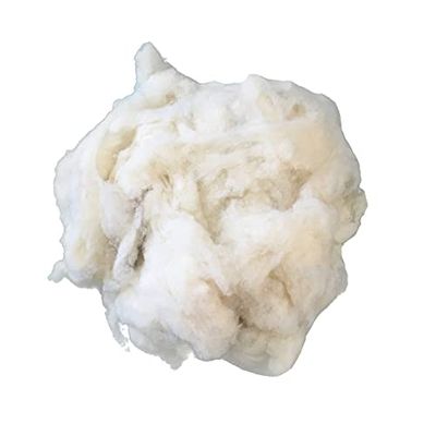 200g Carded Scoured Felting WoolWool Filler for Stuffing, Needle Felting, Blending and Dryer Balls, Natural White