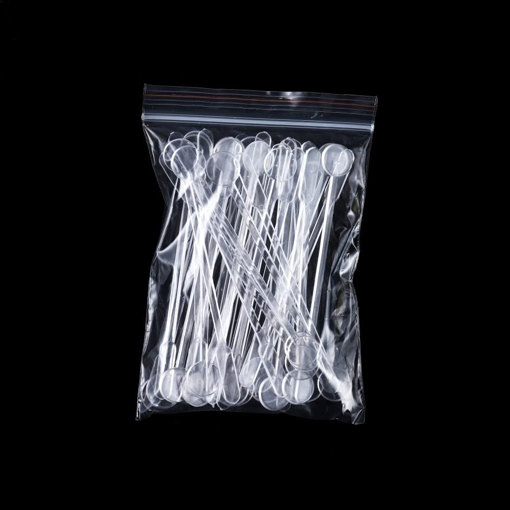 AGCFABS Plastic Stirring Stick Disposable Powder Spoon Handmade Jewelry Making Tools for DIY UV Epoxy Resin Molding (100Pcs)