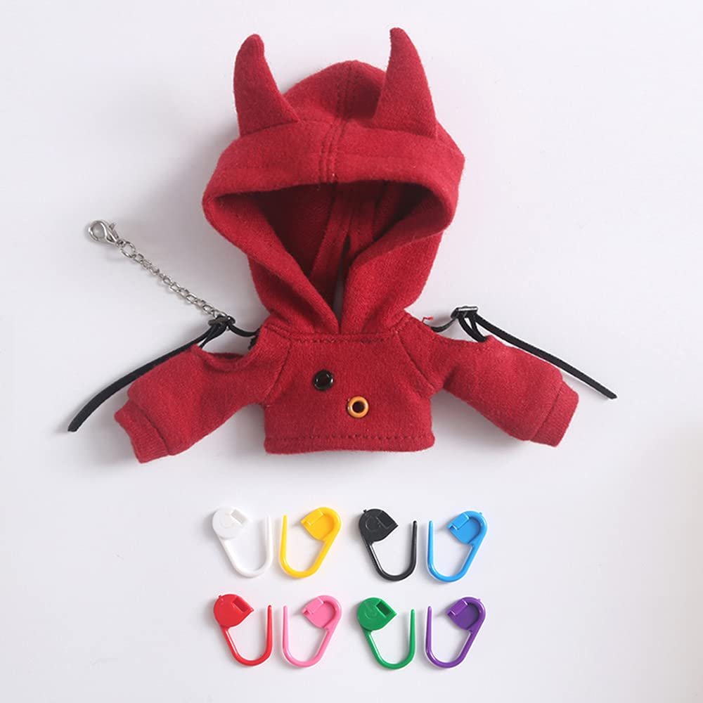 XiDonDon BJD Clothes Fashion Little Devil Sweater Hoodie for Ob11,Molly, GSC, 1/12 Bjd Doll Clothing Doll Accessories Toys (Red)