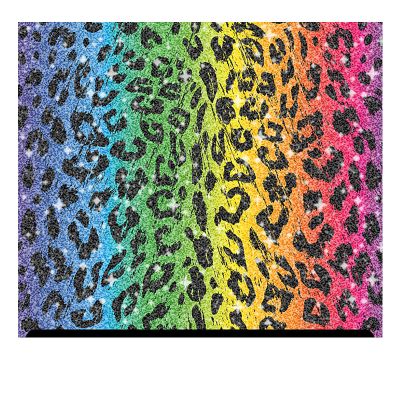 Leopard Patterned Glitter HTV (13.33" x 12") - Rainbow Leopard