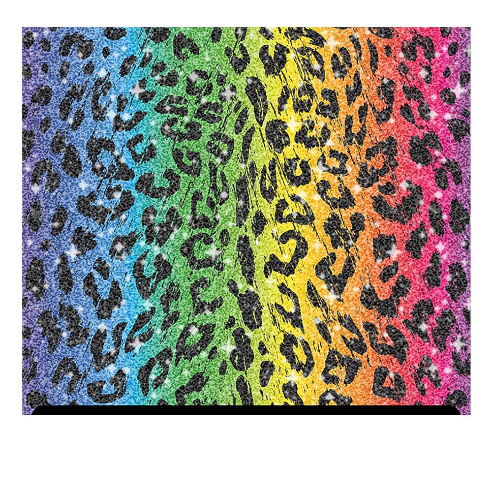 Leopard Patterned Glitter HTV (13.33" x 12") - Rainbow Leopard