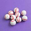 10 Baseball Beads 20mm Red and White Acrylic So Much Fun - K03 Charms Pendants DIY for Necklace Bracelet Jewelry Making view 1