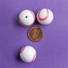 10 Baseball Beads 20mm Red and White Acrylic So Much Fun - K03 Charms Pendants DIY for Necklace Bracelet Jewelry Making view 2