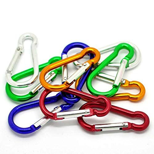 10 Aluminum Carabiners in Rainbow Colors - 2" x 1" Charms Pendants DIY for Necklace Bracelet Jewelry Making