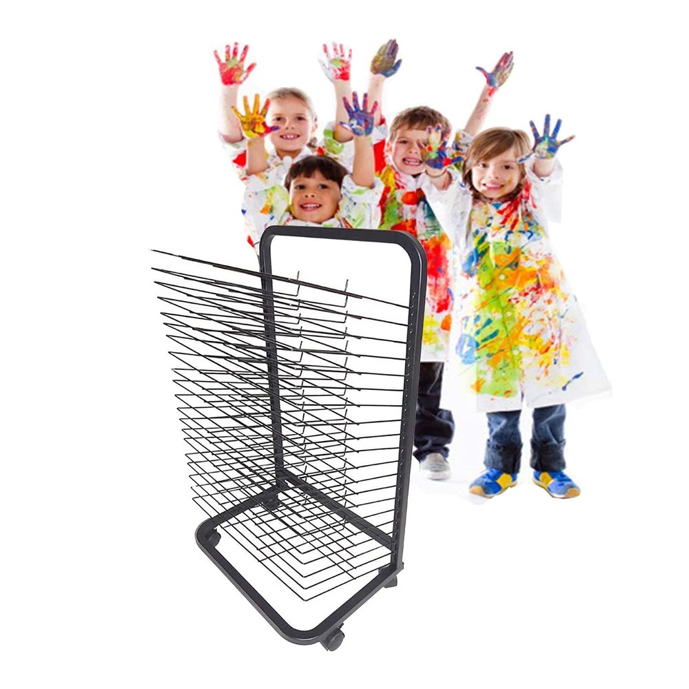 ZXFF Mobile Art Drying Rack-25 Layers, Drying Easel Art Studio, Educational Product Drying Rack, Space-Saving Shelf (for A3 Artwork/Painting) (Size : 25 Layers)
