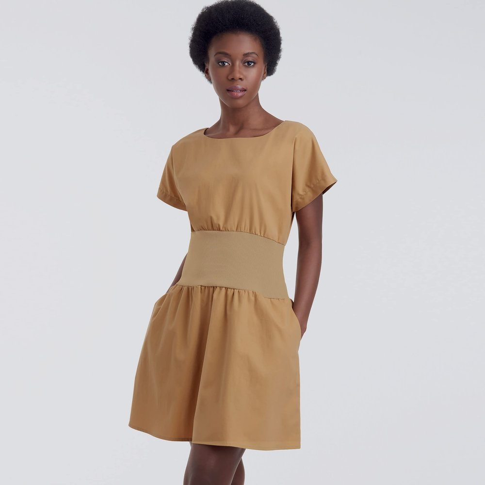 Simplicity Sewing Pattern R10596 / S9135 - Misses' Dress with Knit Midriff, Size: H5 (6-8-10-12-14)
