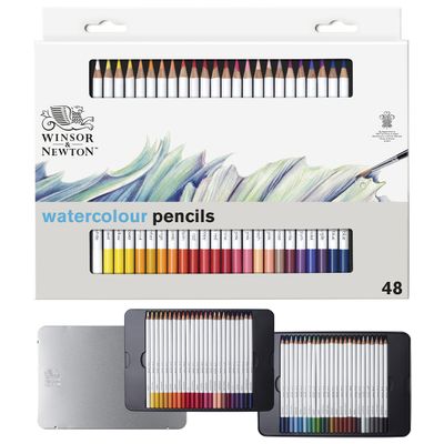 Winsor & Newton Studio Collection Artist Pencils, Watercolour Pencil Tin, 48 piece