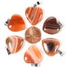 5PCS Orange Carnelian Agate Heart Shaped Pendants w/Silver Plated Eyelet Polished Natural Gemstone Crystal Mineral Decorative Specimen Beads - China view 3