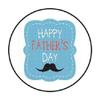 Happy Fathers Day Mustache Envelope Seals Labels 48 Stickers 1.2" Round view 1