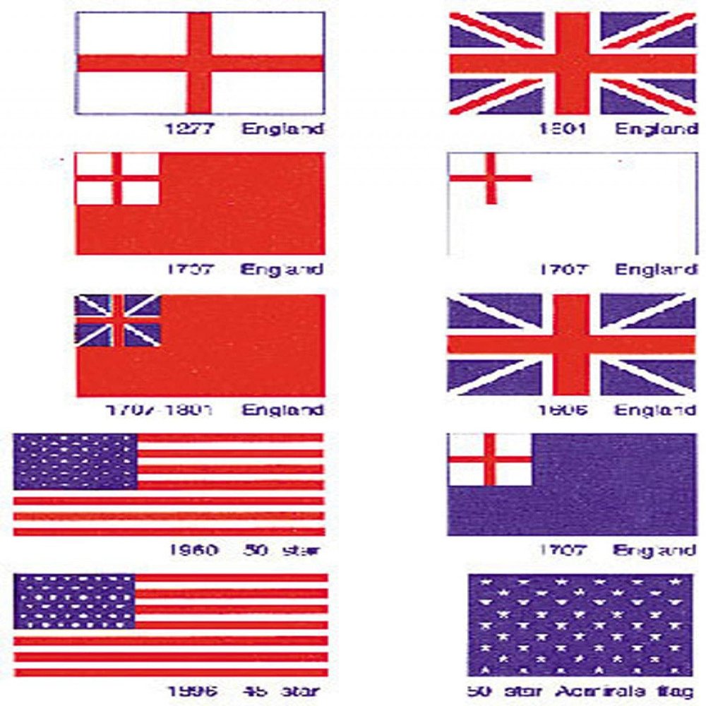 Model Shipways US & British Flags 1/2" x 3/4" Cloth