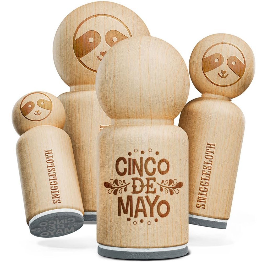 Cinco De Mayo Rubber Stamp for Stamping Crafting Planners - 1-1/4 Inch Large