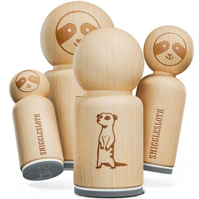 Curious Standing African Meerkat Rubber Stamp for Stamping Crafting Planners - 1-1/4 Inch Large