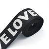 1.5'' Black "Love" Strapped Webbing Canvas Stripe Cotton Totes Belt Bag Purse Strap Dog Collar Webbing Lanyard Webbing Decoration by The Yards (3 Yards) view 1