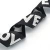 1.5'' Black "Love" Strapped Webbing Canvas Stripe Cotton Totes Belt Bag Purse Strap Dog Collar Webbing Lanyard Webbing Decoration by The Yards (3 Yards) view 3