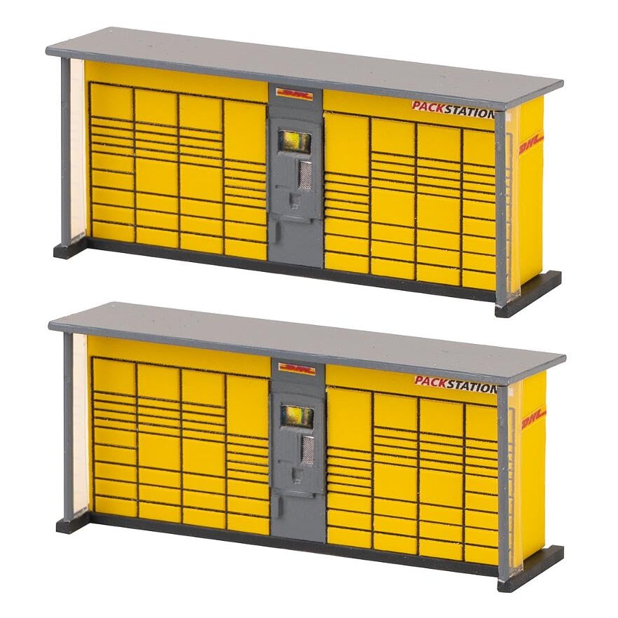 FALLER HO Scale DHL Package Stations -- 2 x 1/2 x 1-1/16" 5 x 1.2 x 2.7cm pkg(2)