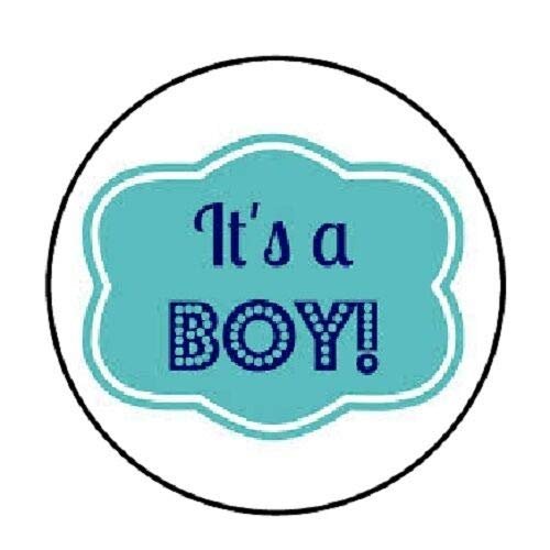 Its A Boy Plaque Envelope Seals Labels 48 Stickers 1.2" Round