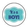 Its A Boy Plaque Envelope Seals Labels 48 Stickers 1.2" Round view 1