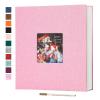 Spbapr Large Photo Album Self Adhesive 3x5 4x6 5x7 8x10 Pictures Magnetic Scrapbook 40 Blank Pages Linen Cover DIY Album with A Metal Pen view 1