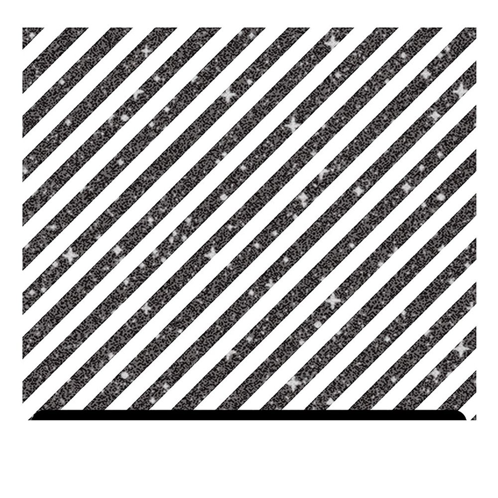 Black and White Patterned Glitter HTV (13.33" x 36") - Diagonal Stripes