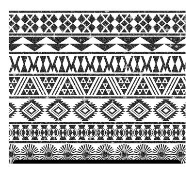 Black and White Patterned Glitter HTV (13.33" x 12") - Tribal