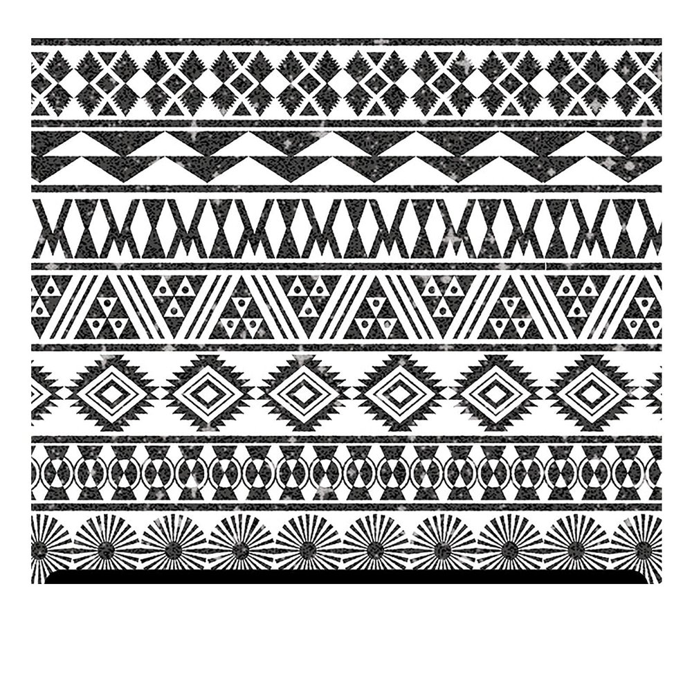 Black and White Patterned Glitter HTV (13.33" x 12") - Tribal