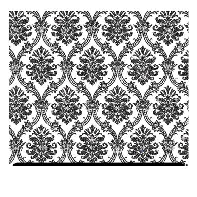 Black and White Patterned Glitter HTV (13.33" x 12") - Baroque Damask
