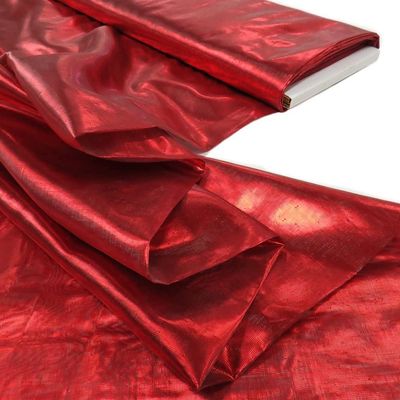 New Creations Fabric & Foam Inc, 58"-60" Inches Wide, Light Weight Metallic Tissue Lame Fabric (3 Yards, Red)