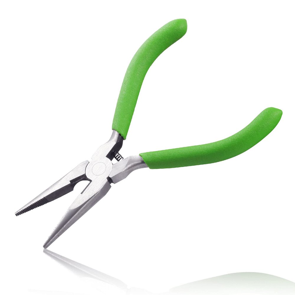 LEONTOOL Long Fine Needle Nose Pliers with Cutter, Teeth, Chain Nose Pliers for Jewelry Making & Repair
