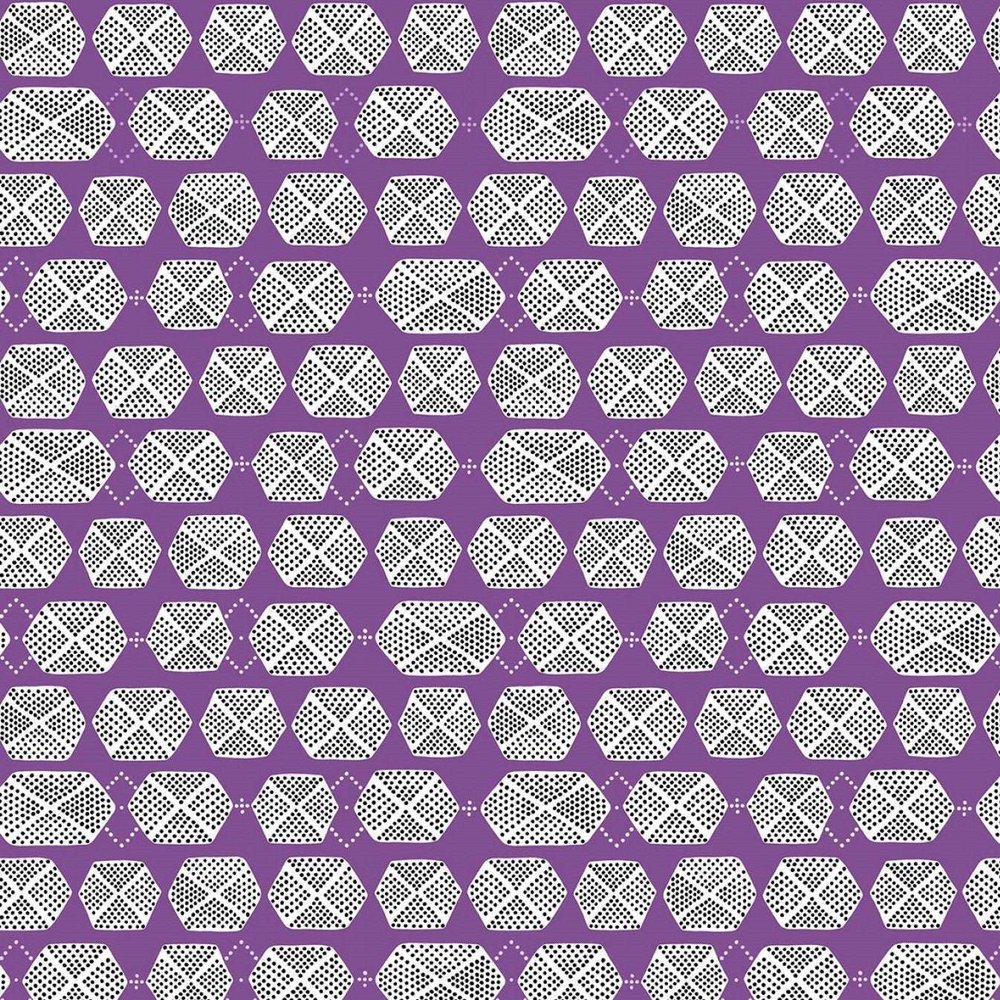 Michael Miller When Stars Align Presence Unknown Purple, Fabric by the Yard