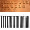 20Pcs Stamping Punch Tool Set, Different Shape Saddle Making Tools, DIY Carving Punch Tools for Leather Craft view 3